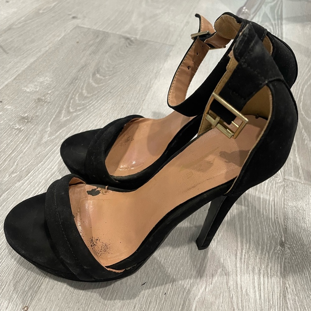 Black strappy heels